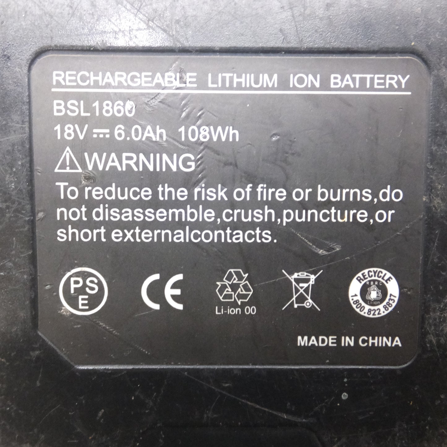 [送料無料] ジャンク★SHENZHEN ほか リチウムイオンバッテリー BSL1860 3個　BSL1430 1個　互換バッテリー 計 4個 セット★