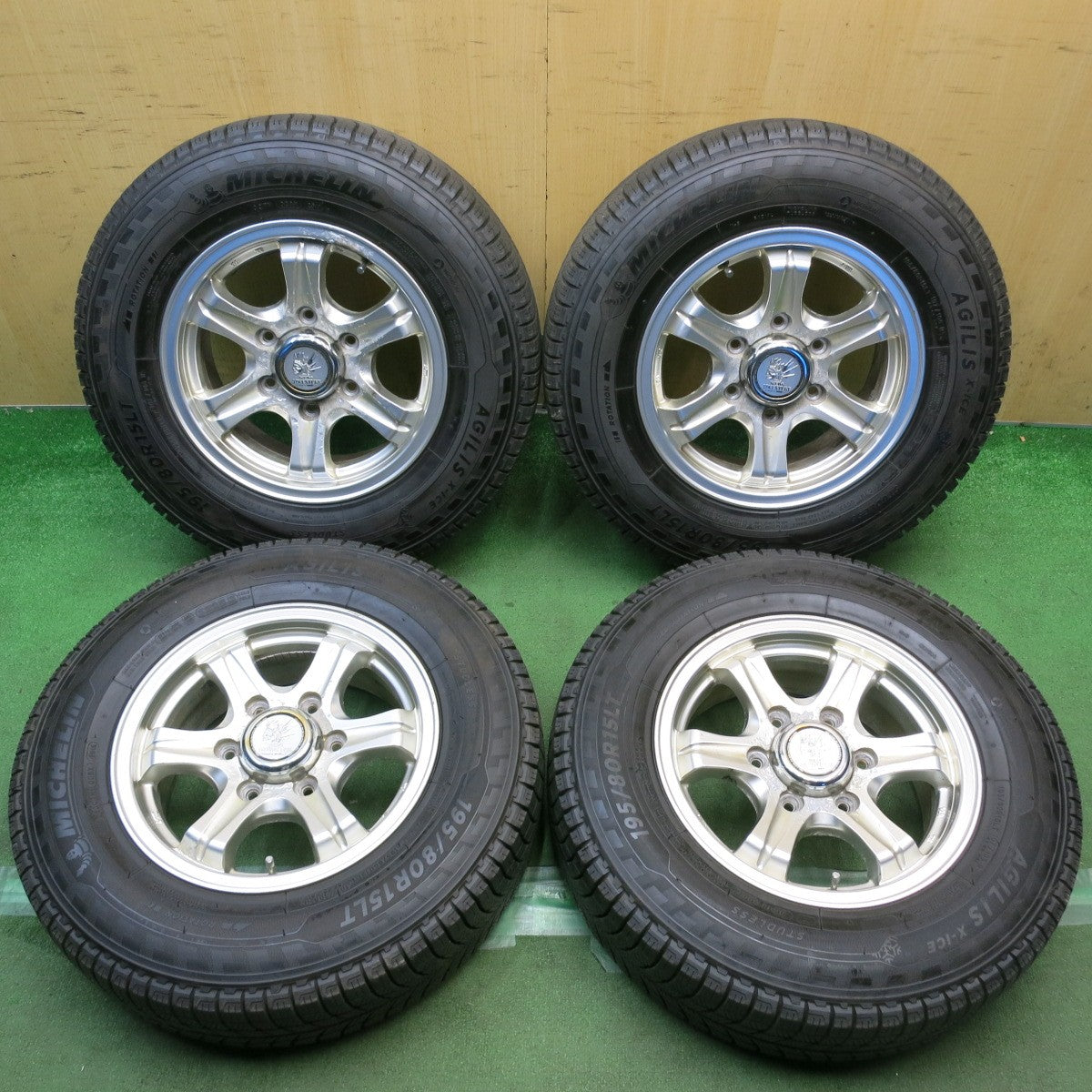 バリ溝！9分◎KEELER 195/80R15 107/105R スタッドレス ミシュラン AGILIS X-ICE キーラー 15インチ PCD139.7/6H◎6101101HAス