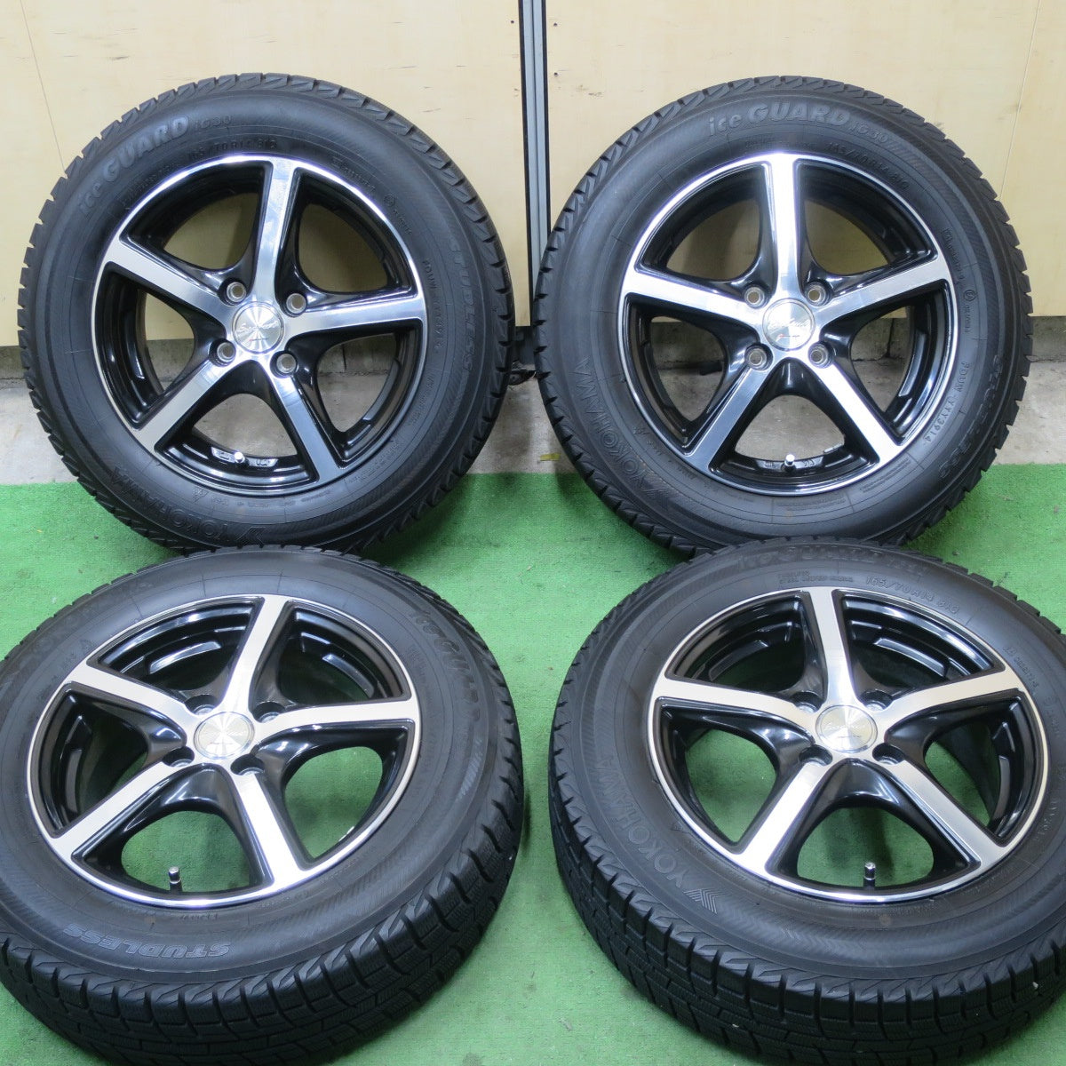 バリ溝！キレイ！9.5分★スタッドレス 165/70R14 ヨコハマ アイスガード iG30 EuroSpeed MANARAY SPORT 14インチ マナレイ PCD100/4H★5051702TTス