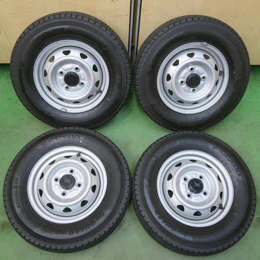 バリ溝！24年！キレイ！9.5分以上★スタッドレス 145/80R12 80/78N ヨコハマ アイスガード iG91 スチール ホイール 12インチ PCD100/4H★6041401イス