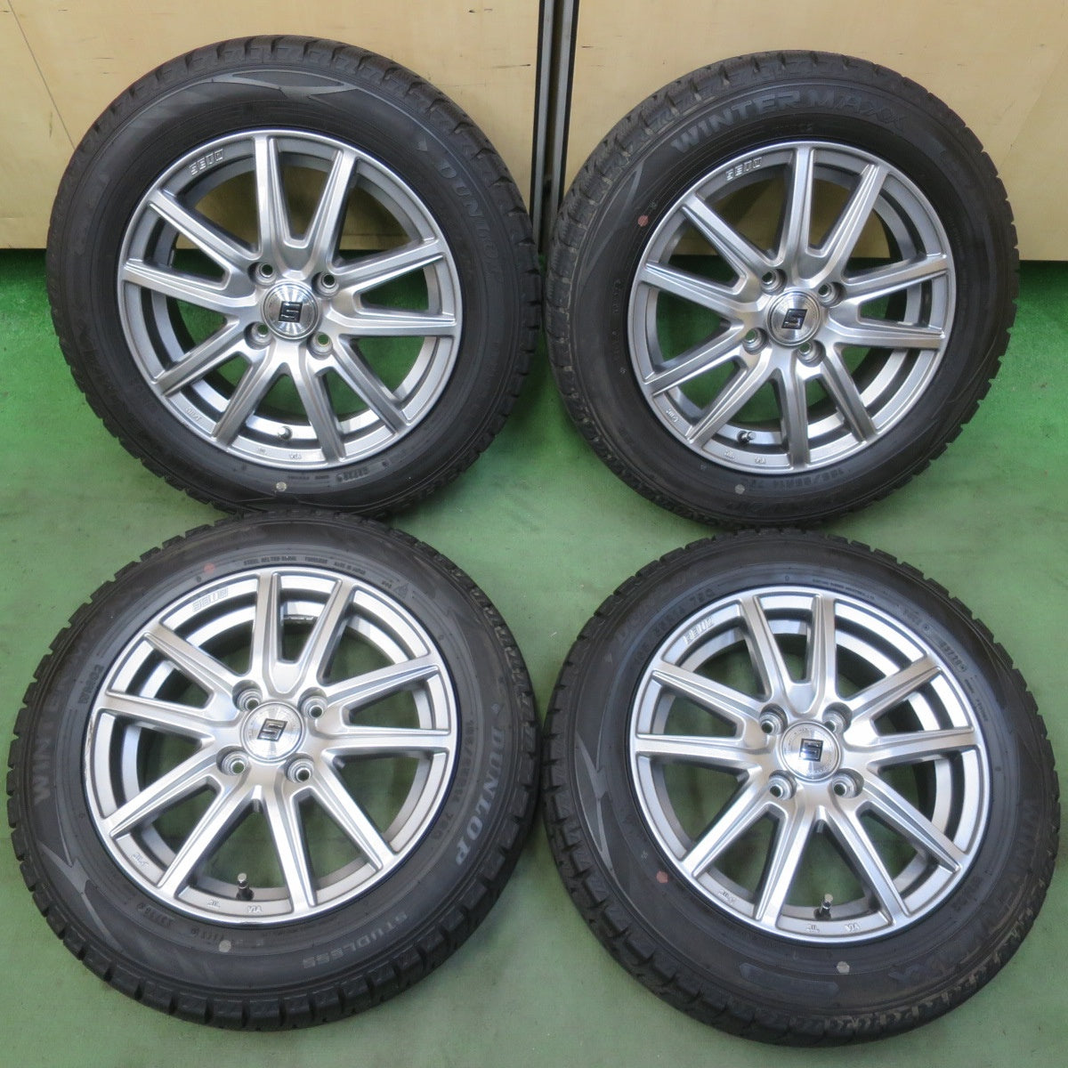 バリ溝！9.5分★スタッドレス 165/65R14 ダンロップ ウインターマックス WM02 SEIN ザイン 14インチ PCD100/4H★6060405イス