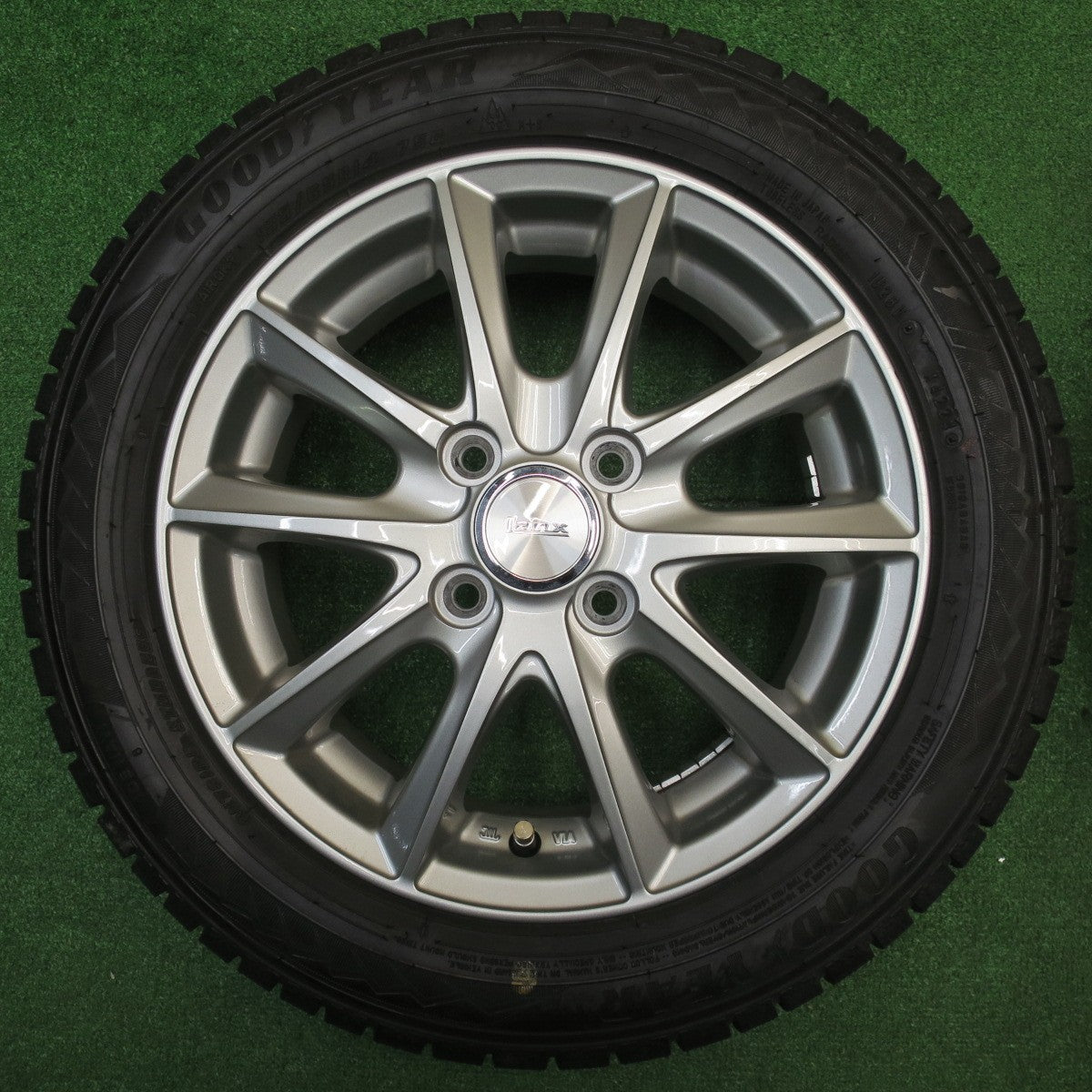 バリ溝！24年！ほぼ10分★スタッドレス 155/65R14 ヨコハマ アイスナビ8 Lanx 社外 アルミ 14インチ PCD100/4H★5110404NJス