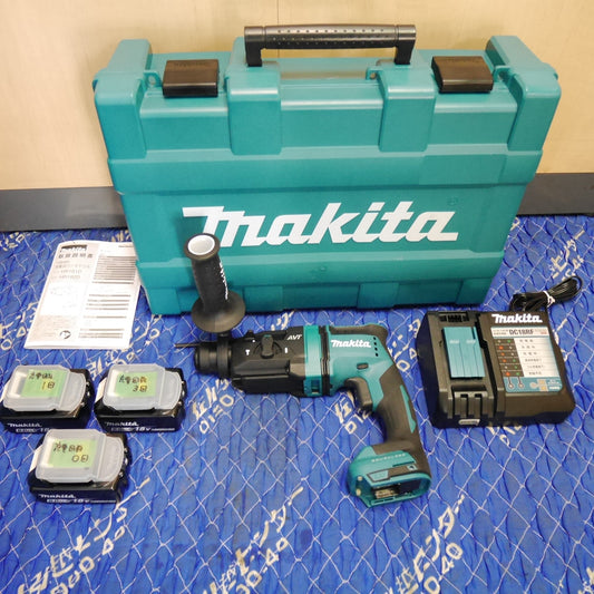 [送料無料] 美品！バッテリー3個付☆マキタ 18mm 充電式 ハンマドリル HR182D RGX 電動 工具 ハンマードリル makita コードレス 18V 穴あけ☆
