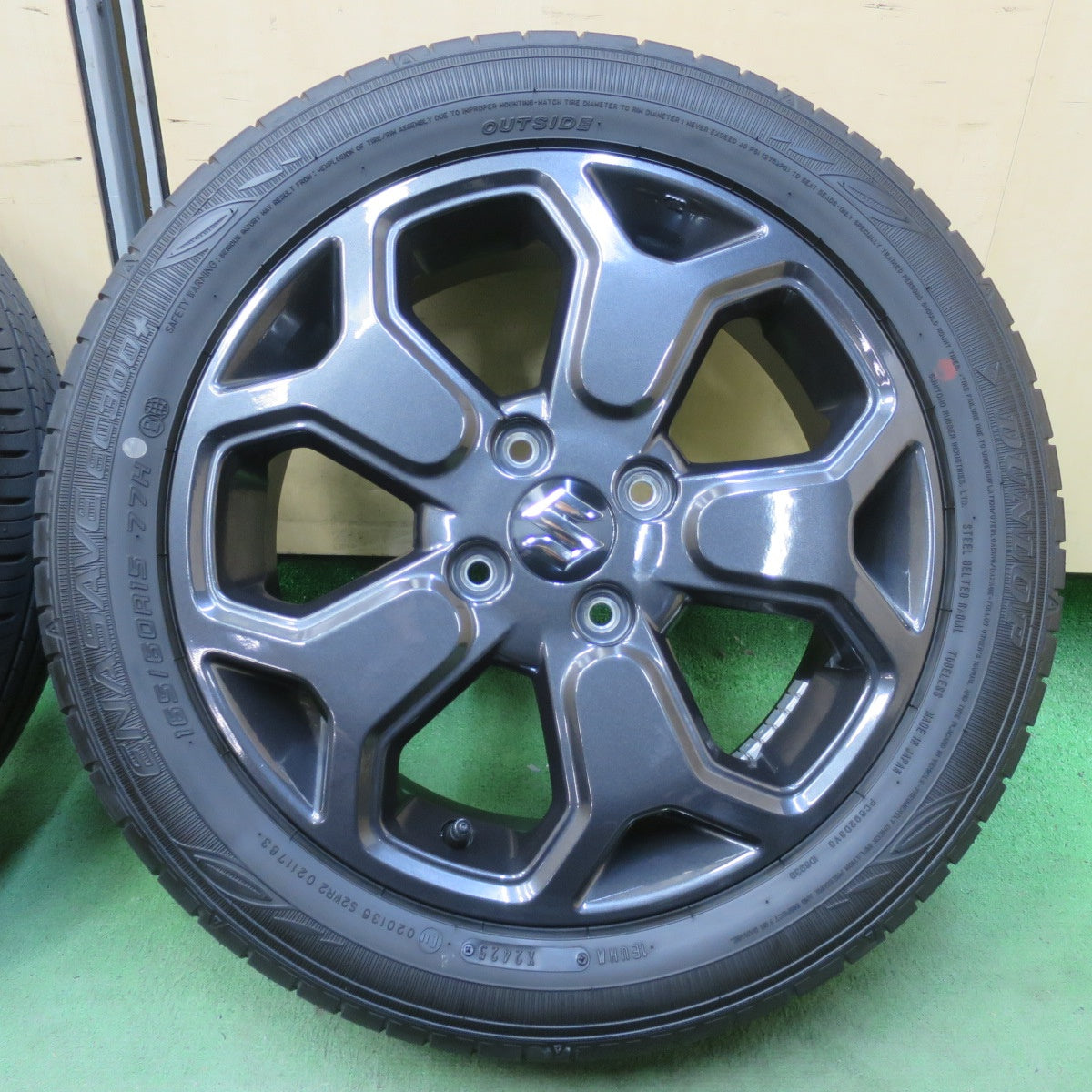 新車外し！25年★スズキ ハスラー タフワイルド 純正 165/60R15 ダンロップ エナセーブ EC300+ 15インチ PCD100/4H★6032407イノ