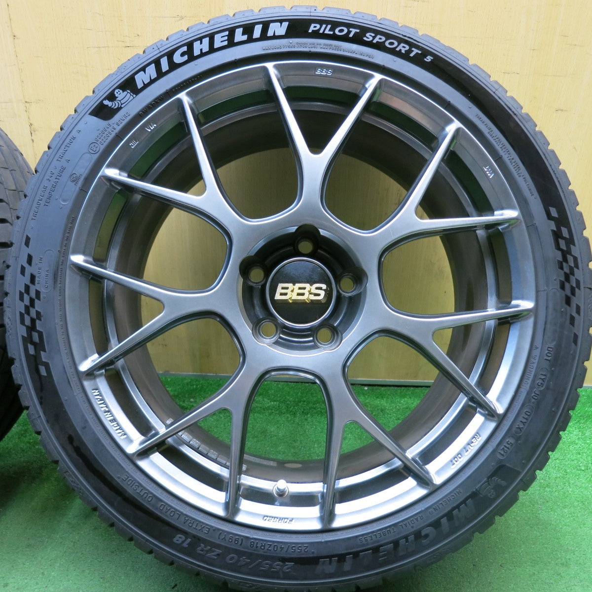 バリ溝！23年！キレイ！9分★ベンツ 等 BBS RE-V7 006 007 225/45R18 255/40R18 ミシュラン パイロットスポーツ5 18インチ PCD112/5H★5072608HAノ