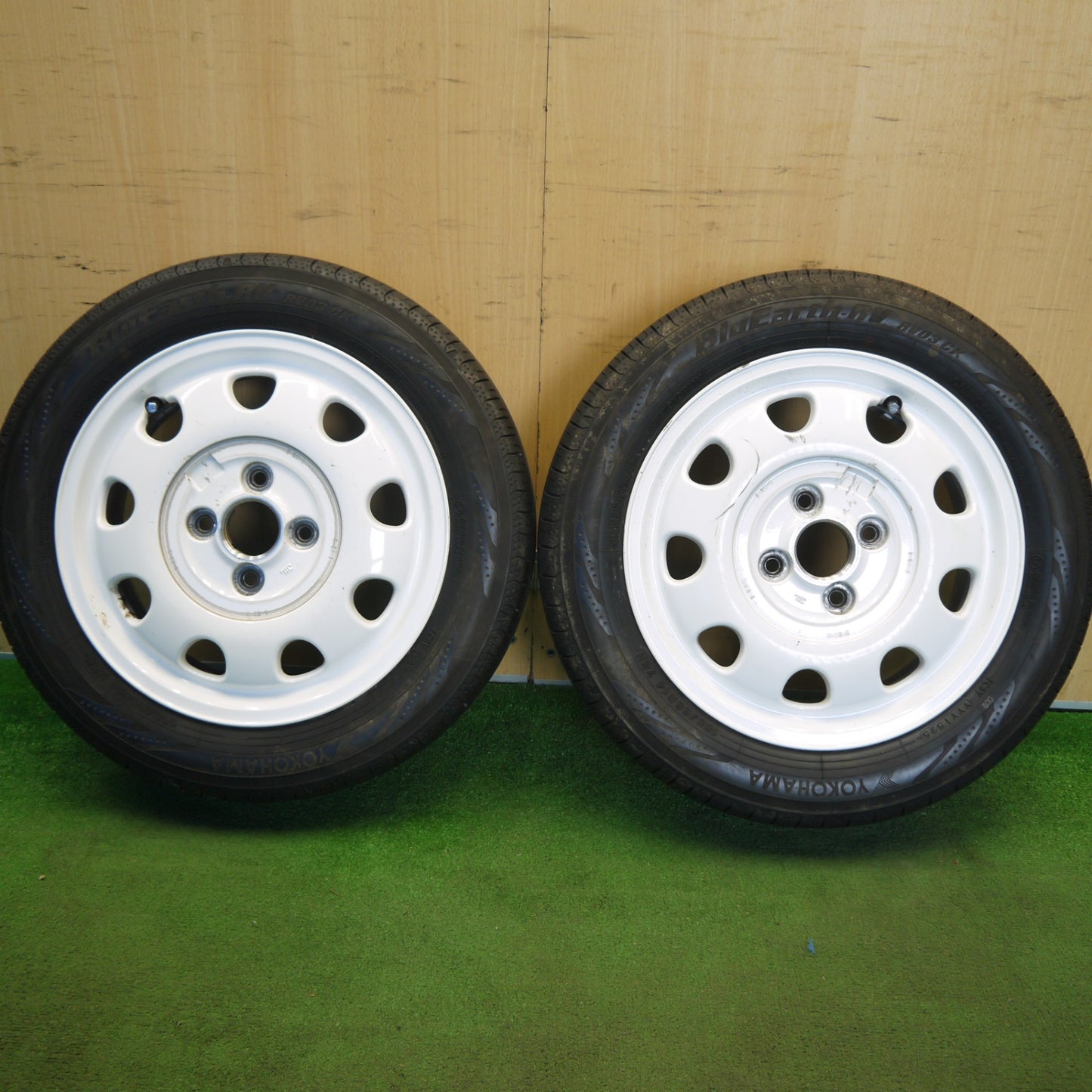 バリ溝！25年！ほぼ10分！2本★スズキ アルト ラパン ショコラ 純正 155/65R14 ヨコハマ BluEarth-RV RV03 CK ブルーアース 14インチ PCD100/4H★6042201Hノ