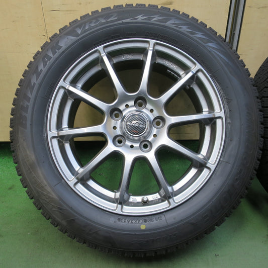 バリ溝!22年!キレイ!ほぼ10分◎スタッドレス 205/60R16 ブリヂストン ブリザック VRX2 SCHNEIDER ATECH シュナイダー 16インチ PCD114.3/5H◎6100503NGス