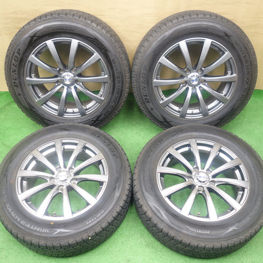 バリ溝！キレイ！9.5分★スタッドレス 225/65R17 ダンロップ ウインターマックス SJ8 ZACK JP-110 MONZA ザック モンツァ 17インチ PCD114.3/5H★6011604KTス