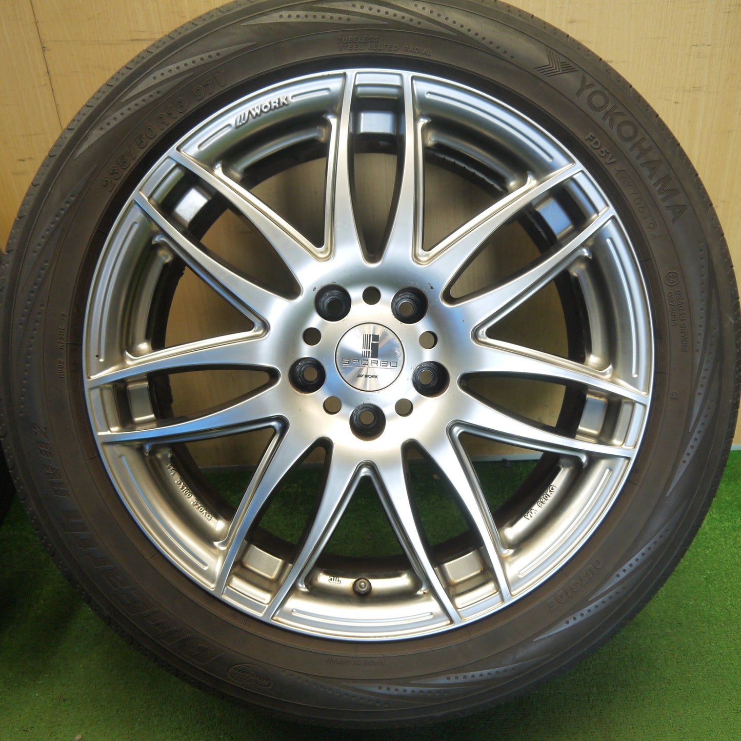 4本価格◎WORK SPORBO DURATA 235/50R18 ヨコハマ ブルーアース RV-02 ワーク スポルボ デュラータ 18インチ PCD114.3/5H◎6063003Hノ