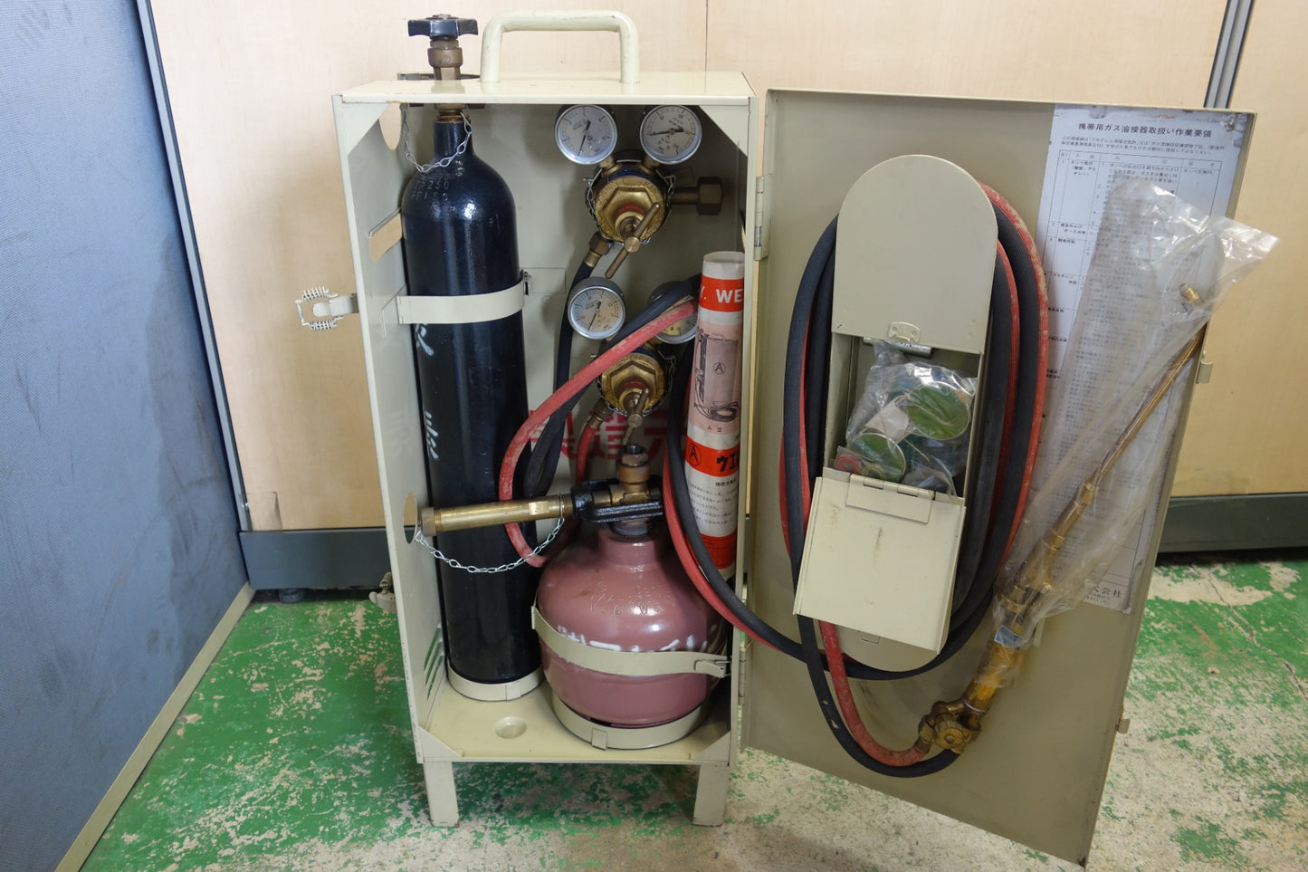 【岐阜発 直接引取限定】付属品付き☆KPS 安藤溶断機 ウェルディング パック PAT No.949288 携帯用 酸素 アセチレン ガス 切断機 溶断器 溶接 機 ボンベ 現状品☆