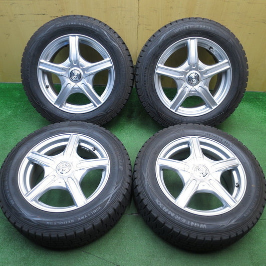 バリ溝！キレイ！9分★スタッドレス 185/65R15 ダンロップ ウインターマックス WM01 Treffer トレファー 15インチ PCD100 114.3/4H マルチ★5031115Hス