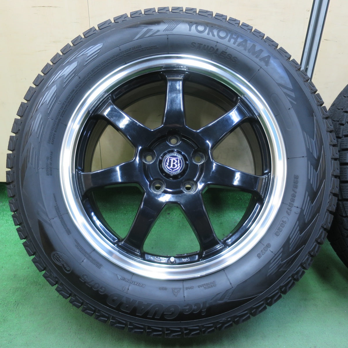 超バリ溝！23年！ほぼ10分★スタッドレス 225/65R17 ヨコハマ アイスガード G075 BRANDLE-LINE ブランドルライン 17インチ PCD114.3/5H★5101507イス