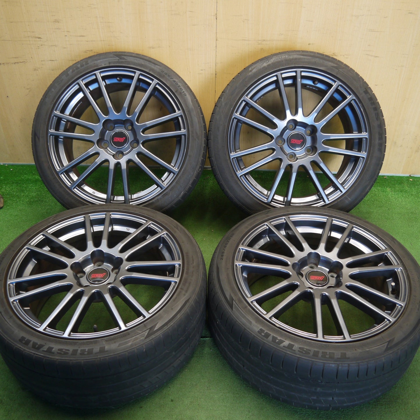 4本価格◎スバル WRX STI 純正 ENKEI 245/40R18 トライスター SPORTPOWER2 18インチ エンケイ PCD114.3/5H◎6062905Hノ