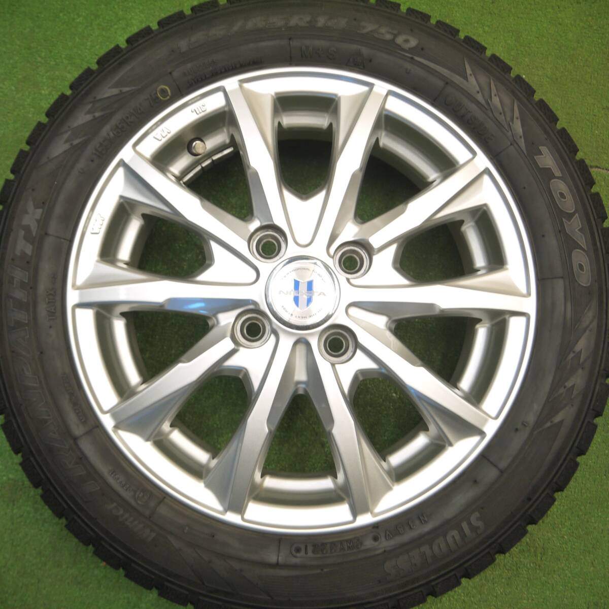 バリ溝！21年！キレイ！9分★スタッドレス 155/65R14 トーヨー ウインター トランパス TX NEXTA ネクスタ 14インチ PCD100/4H★5011705Hス