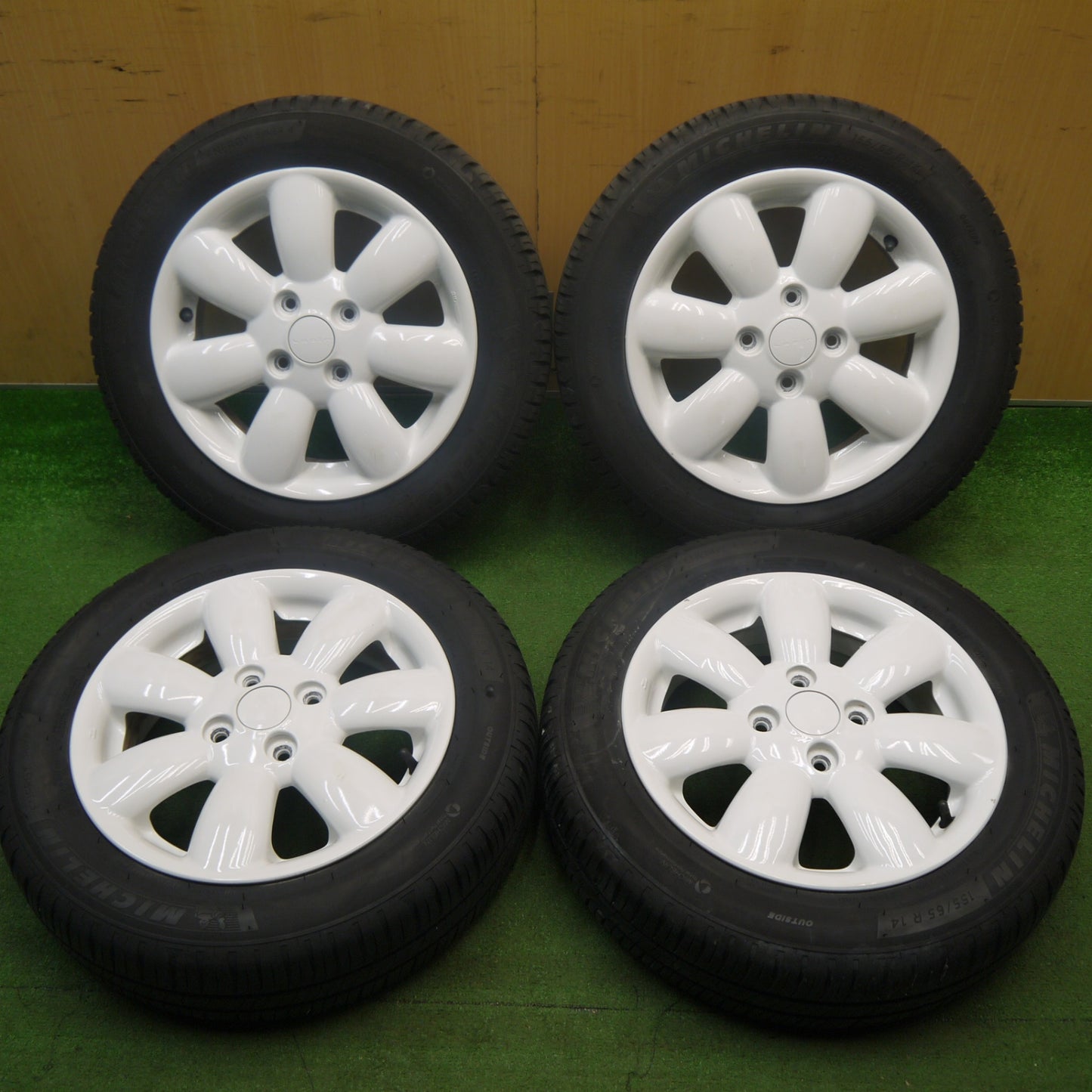 キレイ！23年★スズキ アルト ラパン 純正 155/65R14 ミシュラン エナジーセイバー4 14インチ PCD100/4H★6022505Hノ