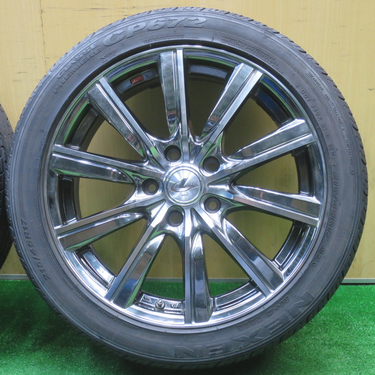 バリ溝！9.5分★LEONIS SL 215/45R17 ネクセン CP672 レオニス 17インチ PCD114.3/5H★5102904NJノ