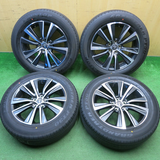 バリ溝！23年！キレイ！9.5分★トヨタ 80系 ハリアー Gグレード 純正 225/60R18 ダンロップ グラントレック PT30 18インチ PCD114.3/5H★6011702HAノ