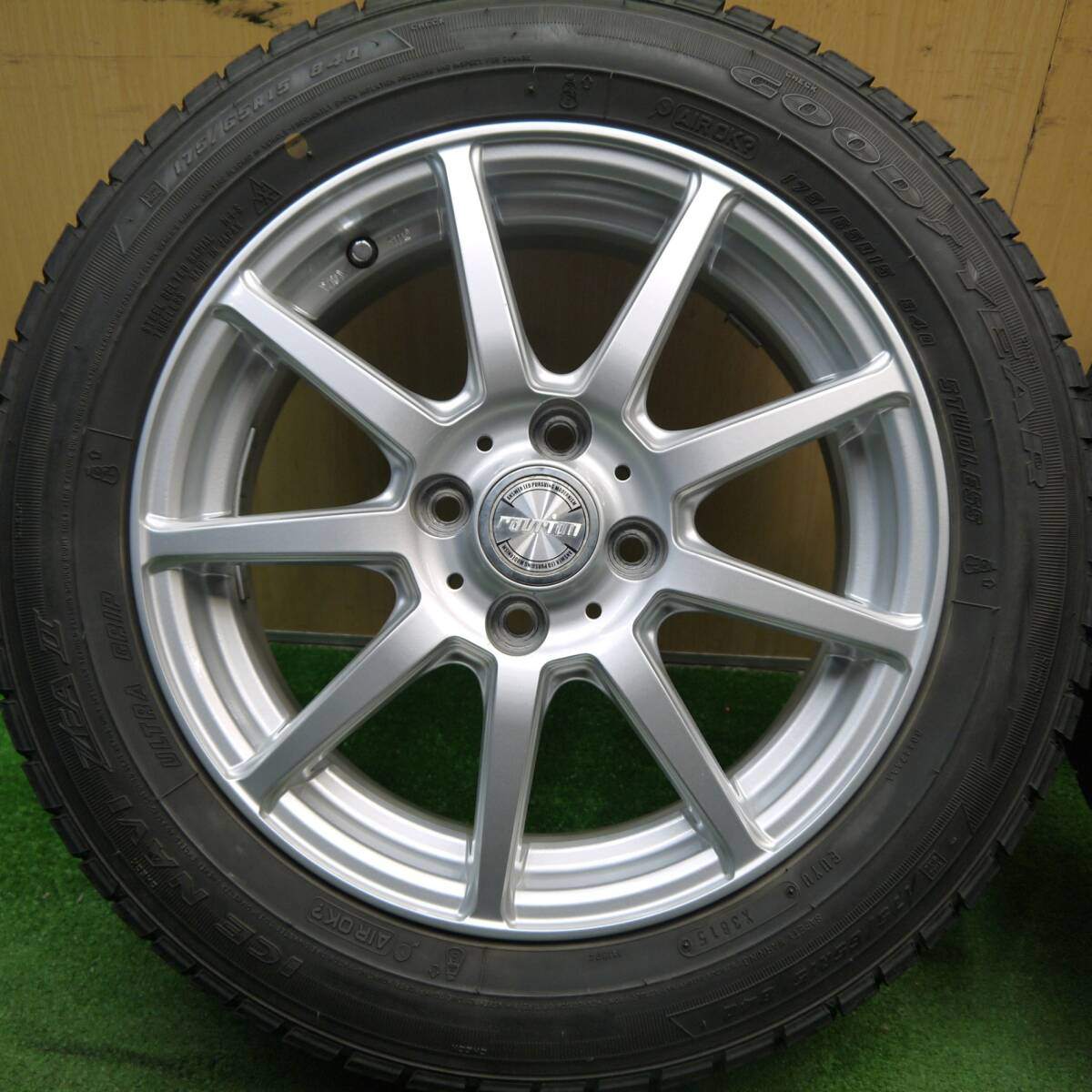 キレイ★スタッドレス 175/65R15 グッドイヤー アイスナビ ZEA2 ravrion ラブリオン 15インチ PCD100/4H★5040808Hス