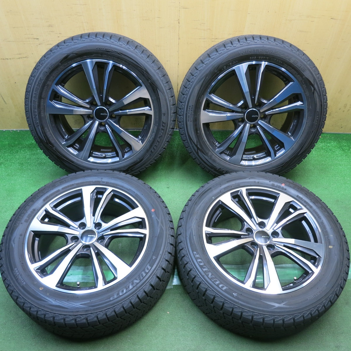 バリ溝！23年！キレイ！9.5分◎ワーゲン 等 smartline 365 235/55R18 スタッドレス ダンロップ ウインターマックス SJ8 SJ8+ スマートライン 18インチ PCD112/5H◎6100803HAス