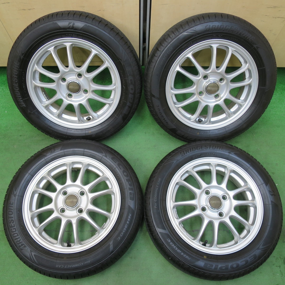 [送料無料] バリ溝！24年！9分★165/65R14 ブリヂストン エコピア NH200C FINAL MIND ファイナルマインド 14インチ ソリオ ハスラー 等 PCD100/4H★5022406イノ