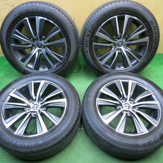 [送料無料] バリ溝！23年！キレイ！8.5分★トヨタ 80系 ハリアー 純正 225/60R18 ダンロップ グラントレック PT30 18インチ PCD114.3/5H★5032201NJノ