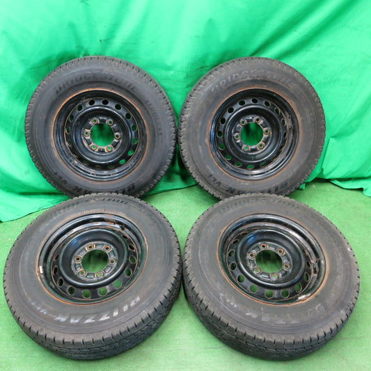 *送料無料* バリ溝！9分★トヨタ ハイエース 純正 スチール 195/80R15 107/105L スタッドレス ブリヂストン ブリザック VL1 PCD139.7/6H★4052903ナス