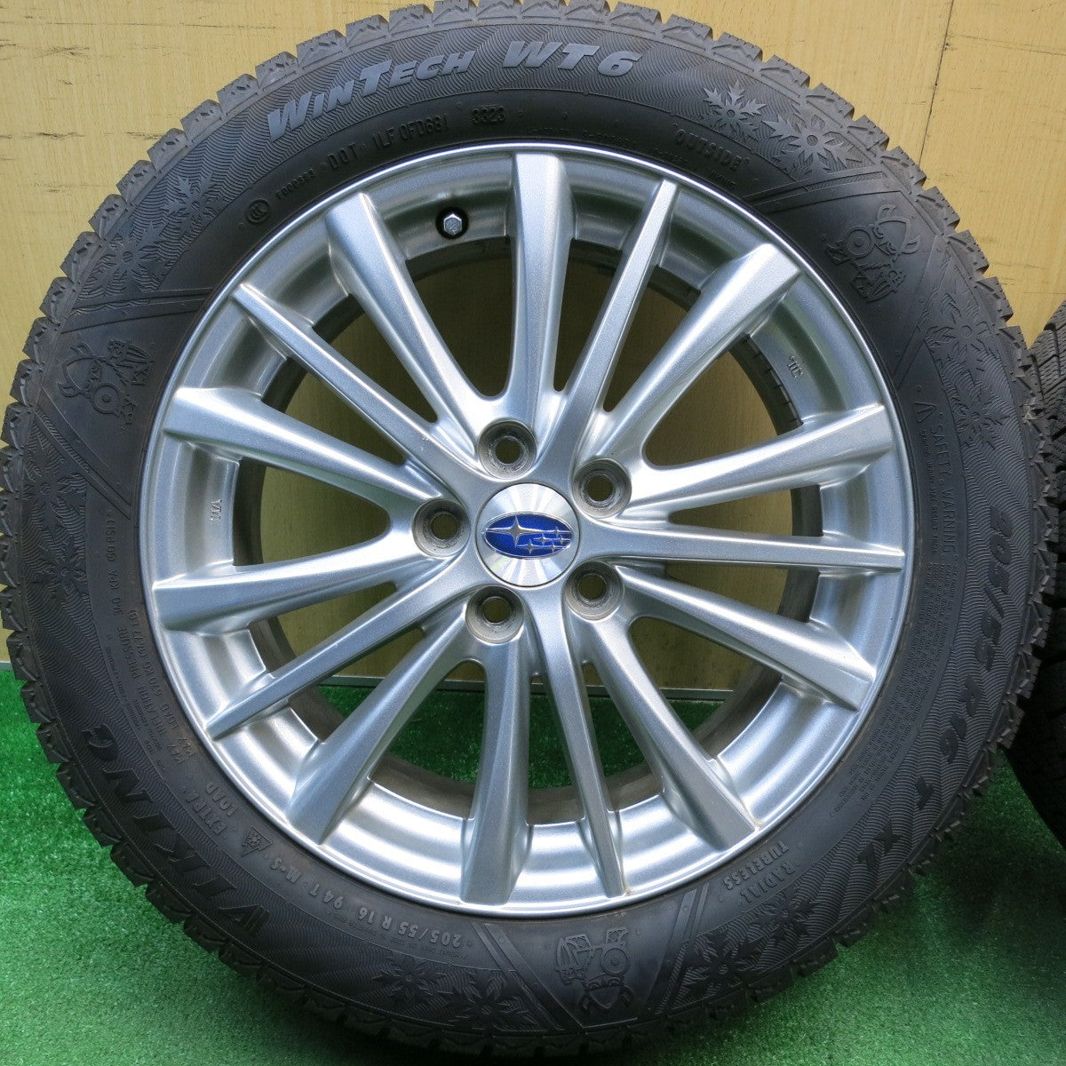バリ溝！23年！8.5分★スバル インプレッサ 純正 205/55R16 スタッドレス バイキング WINTECH WT6 16インチ PCD100/5H★6020503HAス