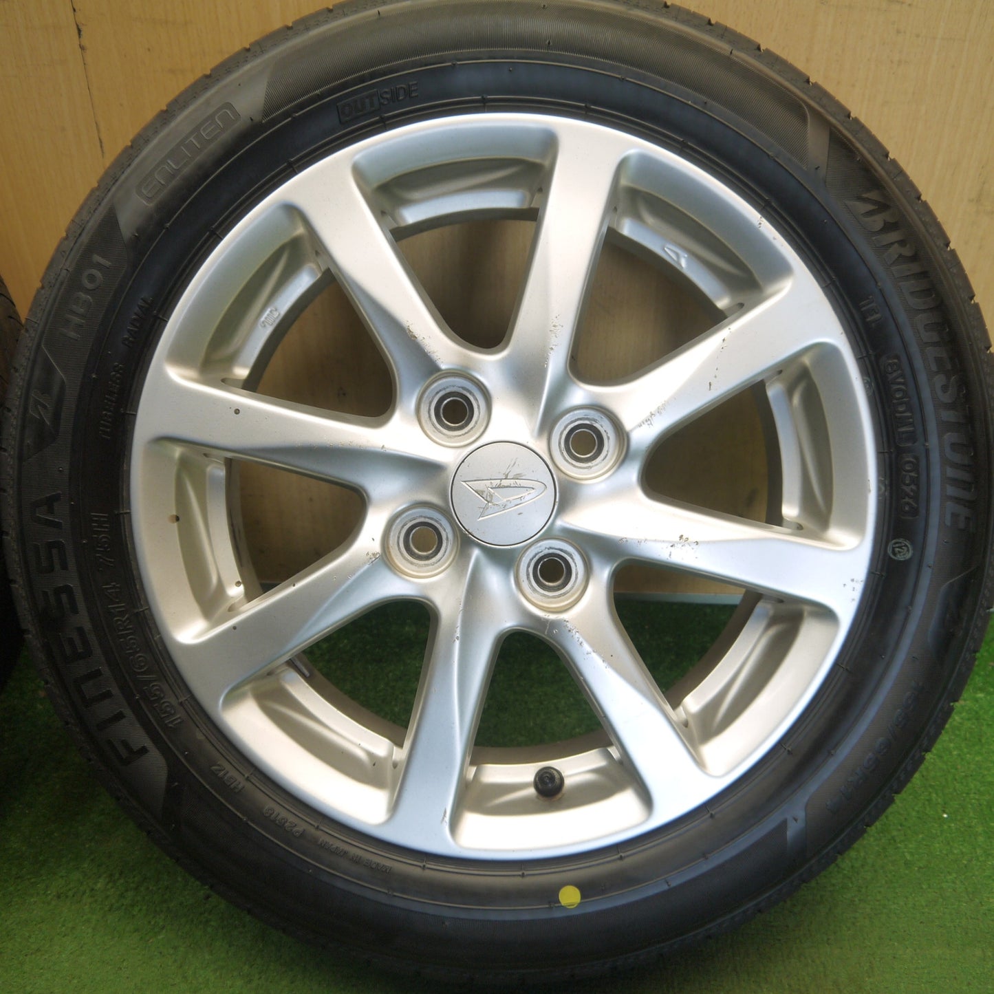 ほぼ未使用！26年◎ダイハツ タント ムーヴ 純正 155/65R14 ブリヂストン FINESSA フィネッサ 14インチ PCD100/4H◎6071506Hノ