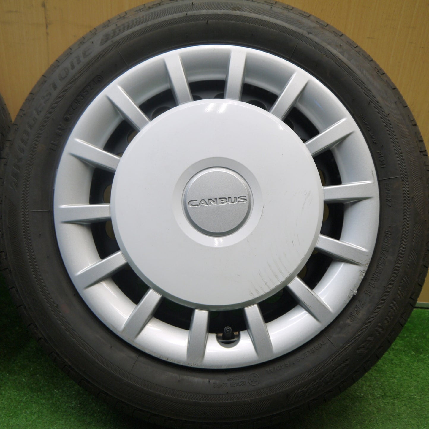 4本価格！24年★ダイハツ ムーヴ キャンバス ストライプス G 純正 スチール 155/65R14 ブリヂストン エコピア EP150 14インチ PCD100/4H★6012004Hノ