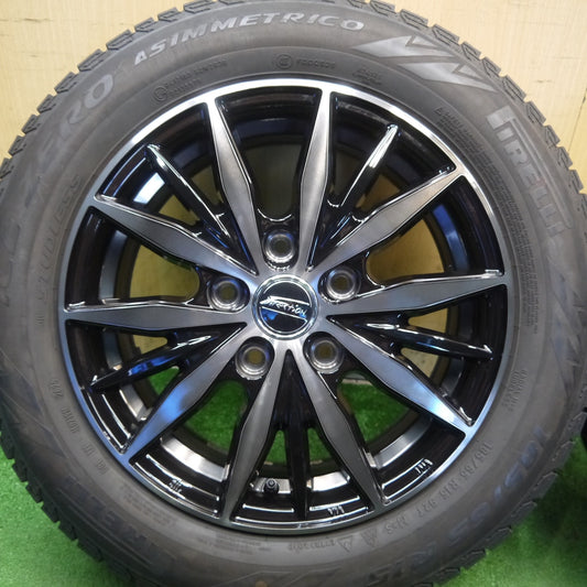 バリ溝！25年！キレイ！9.5分◎スタッドレス 185/65R15 ピレリ アイスゼロ アシンメトリコ F-Direction WF10 F- ディレクション 15インチ PCD114.3/5H◎6093004Hス