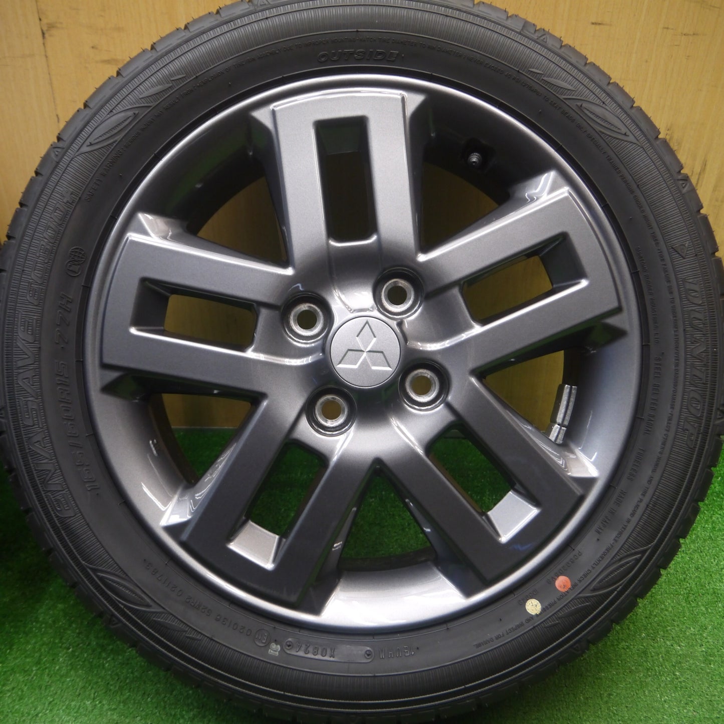 [送料無料] 新車外し！24年★三菱 デリカ ミニ 純正 165/60R15 ダンロップ エナセーブ EC300+ 15インチ PCD100/4H★4112707Hノ