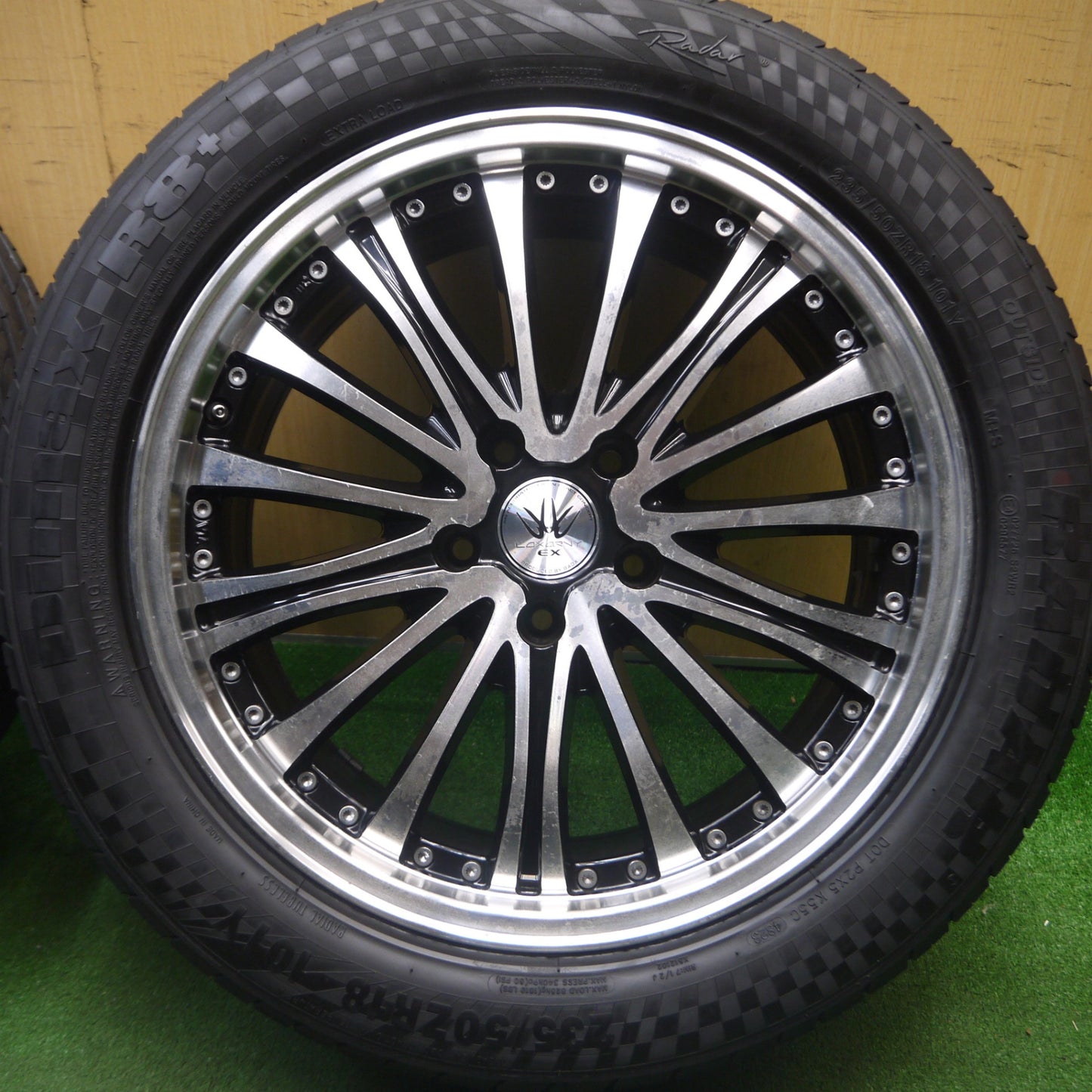 [送料無料] バリ溝！23年！9.5分以上★LOXARNY EX BADX 235/50R18 レーダー Dimax R8+ ロクサーニ 18インチ PCD114.3/5H★5020715Hノ