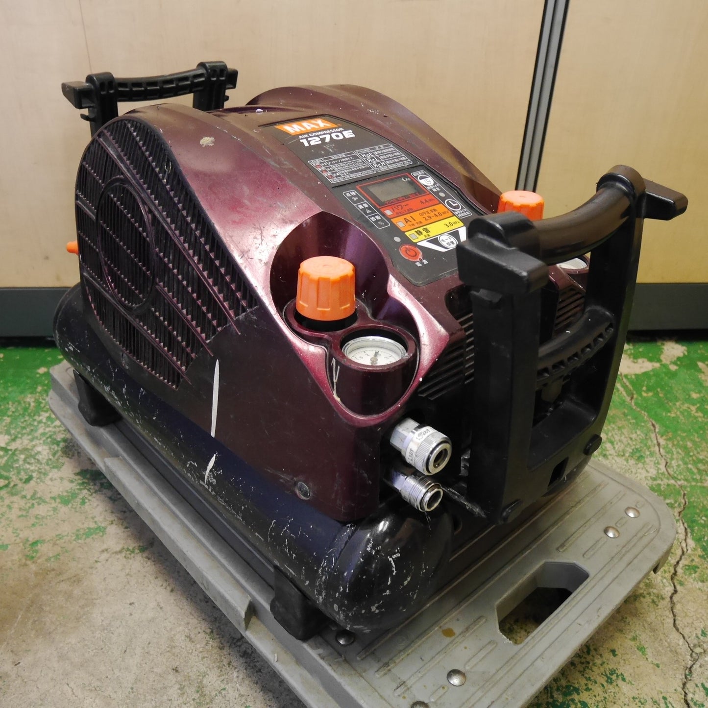 [送料無料] ☆MAX マックス スーパー エア コンプレッサー AK-HH1270E ガーネットレッド エアー ツール 工具 現状品☆