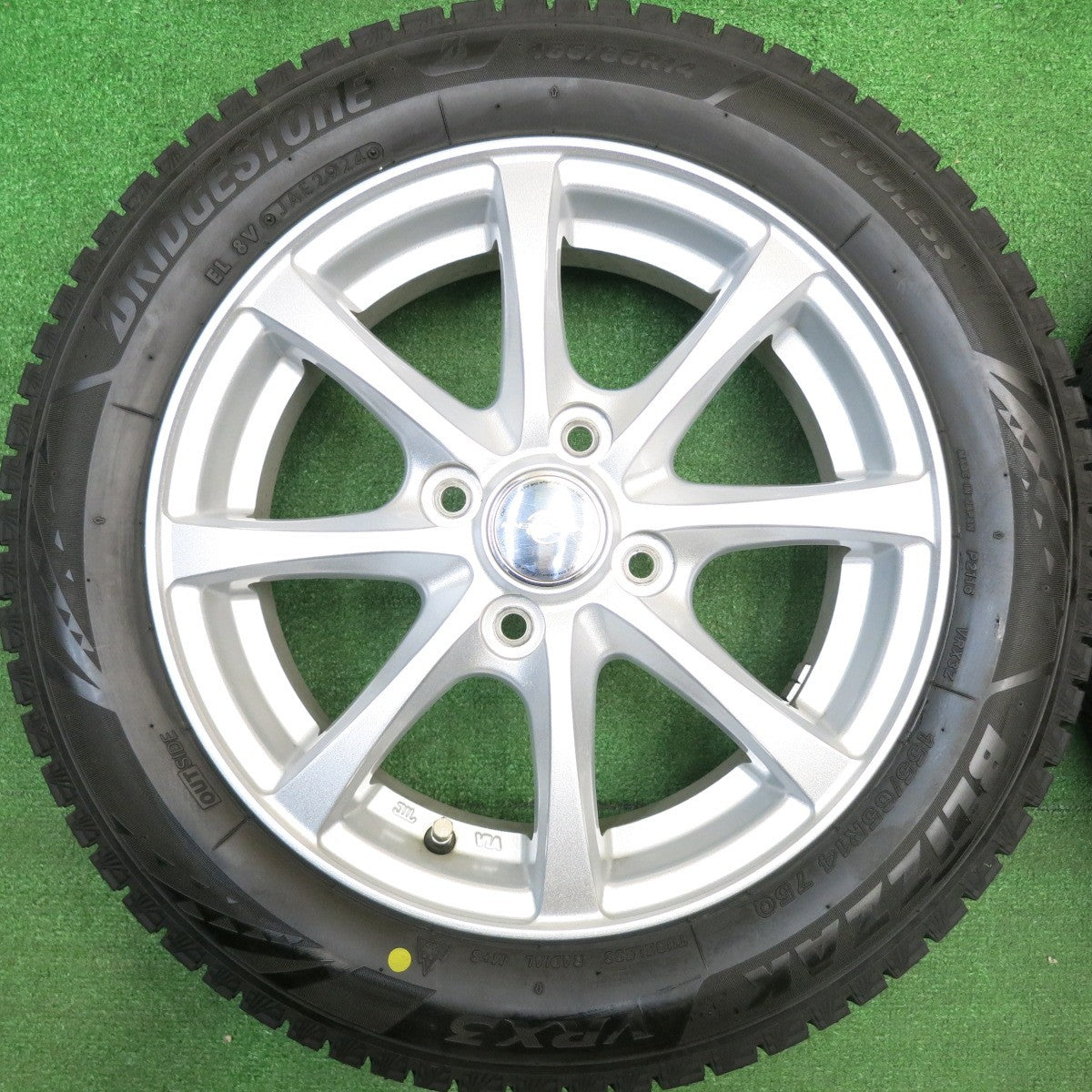 バリ溝！24年！キレイ！9.5分★スタッドレス 155/65R14 ブリヂストン ブリザック VRX3 ENERGY LINE エナジーライン 14インチ PCD100/4H★5113010HAス
