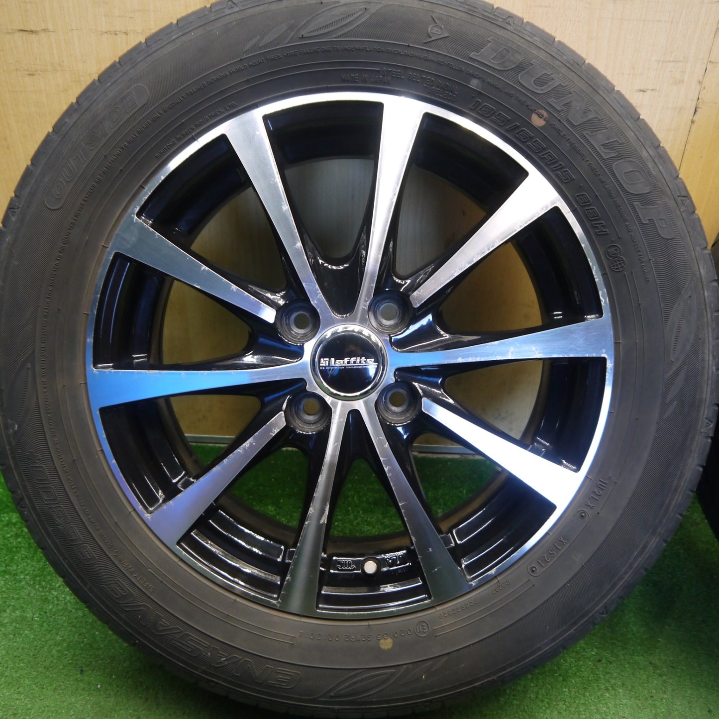 バリ溝！8.5分◎185/65R15 ダンロップ エナセーブ EC300+ Laffite ラフィット 15インチ PCD100/4H◎6061002Hノ