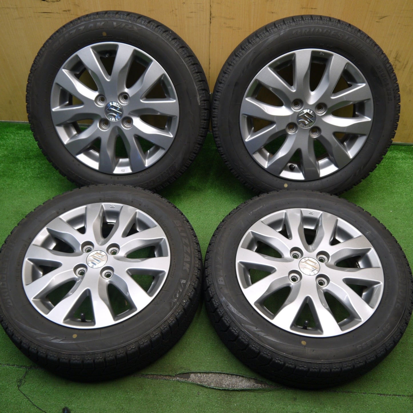 キレイ★スズキ MH23S ワゴンR 純正 155/65R14 スタッドレス ブリヂストン ブリザック VRX 14インチ PCD100/4H★5051902Hス