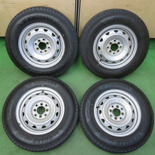 バリ溝！キレイ！9.5分★スタッドレス 165/80R14 91/90N ヨコハマ アイスガード iG91 スチール ホイール 14インチ PCD100 114.3/4H マルチ★5051310イス