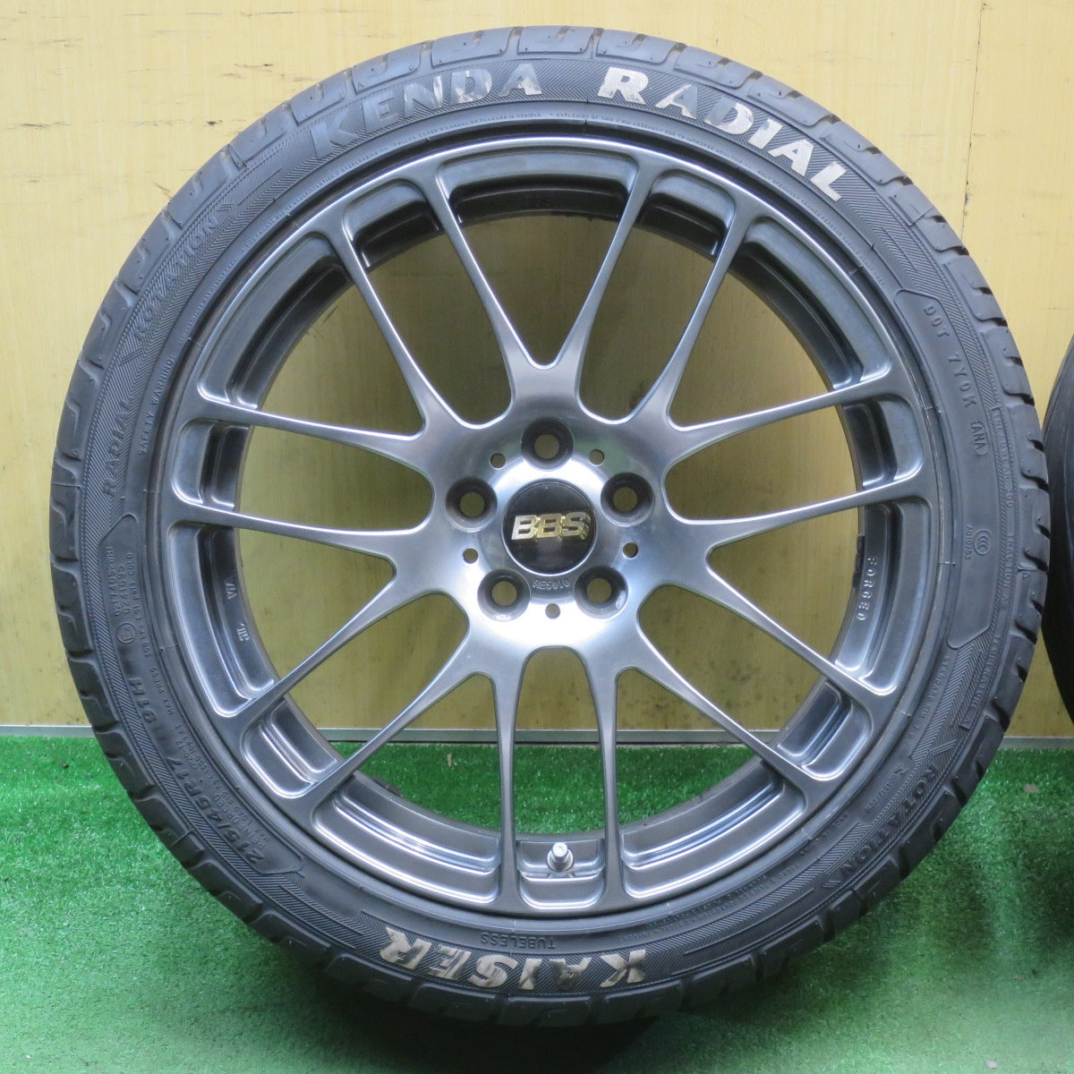 バリ溝！25年！キレイ！9.5分◎86 BRZ 等 BBS RE5010 215/45R17 ケンダ ラジアル カイザー 17インチ PCD100/5H◎6061702NJノ