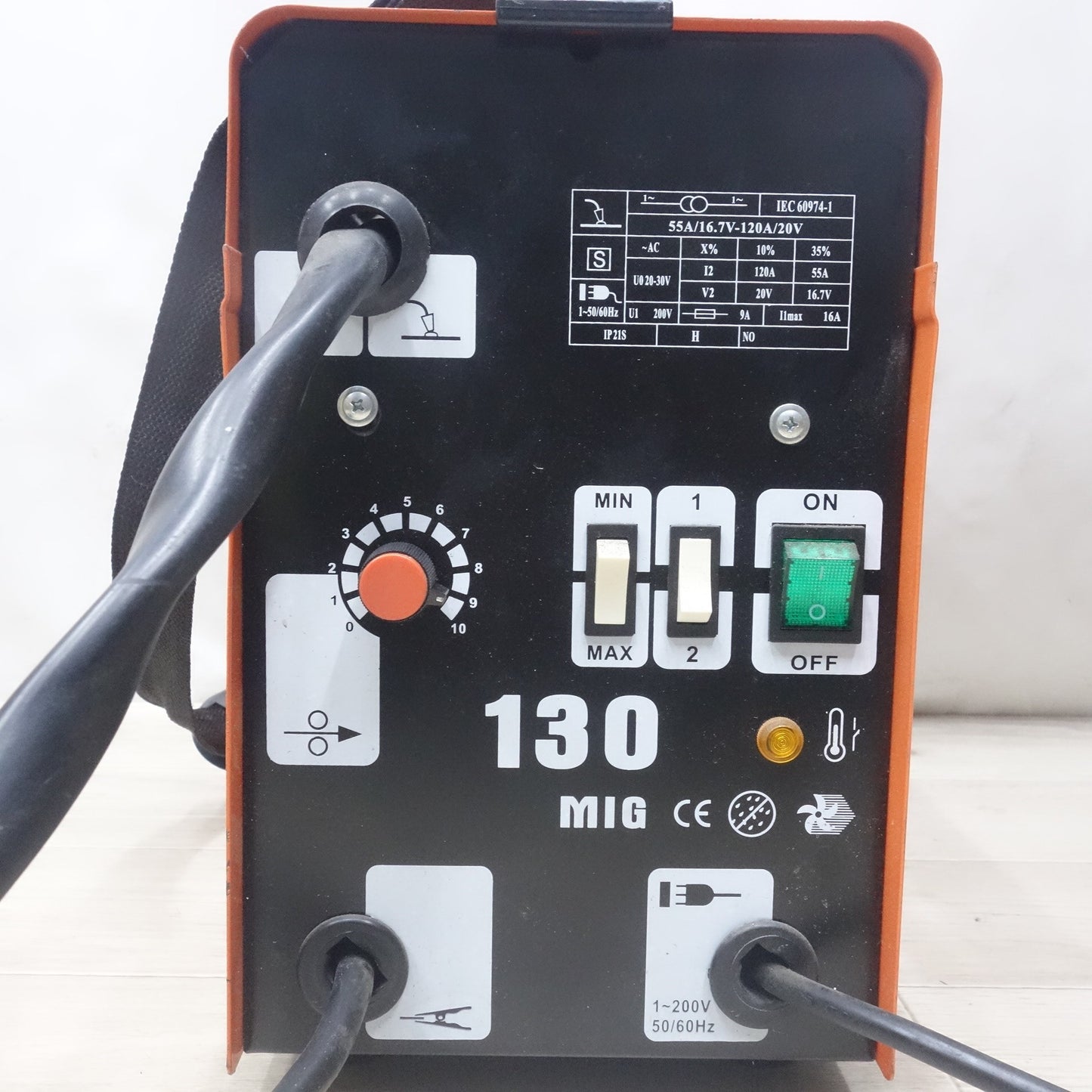 [送料無料] ◆DUTY JAPAN ノンガス 半自動 アーク 溶接機 MIG130 IEC60974-1 200V 130MIG 電動 現状品◆