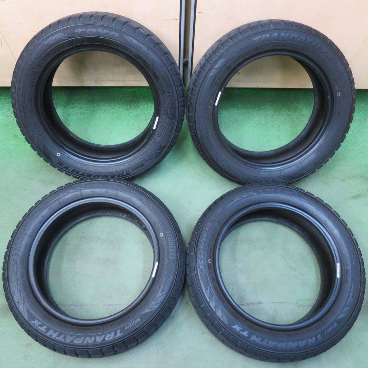 バリ溝！22年！9分★スタッドレス 155/65R14 トーヨー ウインター トランパス TX タイヤ 14インチ ムーヴ タント ワゴンR スペーシア N-BOX 等★6071305イスタ