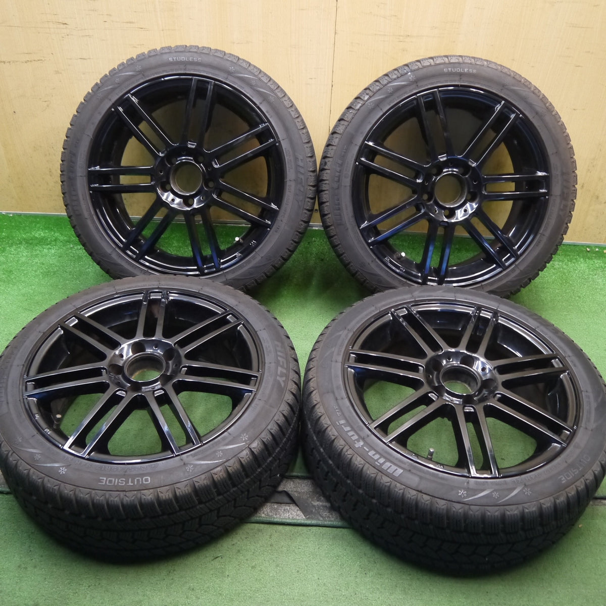 バリ溝！9.5分◎ベンツ 等 225/45R17 スタッドレス ハイフライ Win-turi 212 社外 アルミ 17インチ PCD112/5H◎6090902Hス