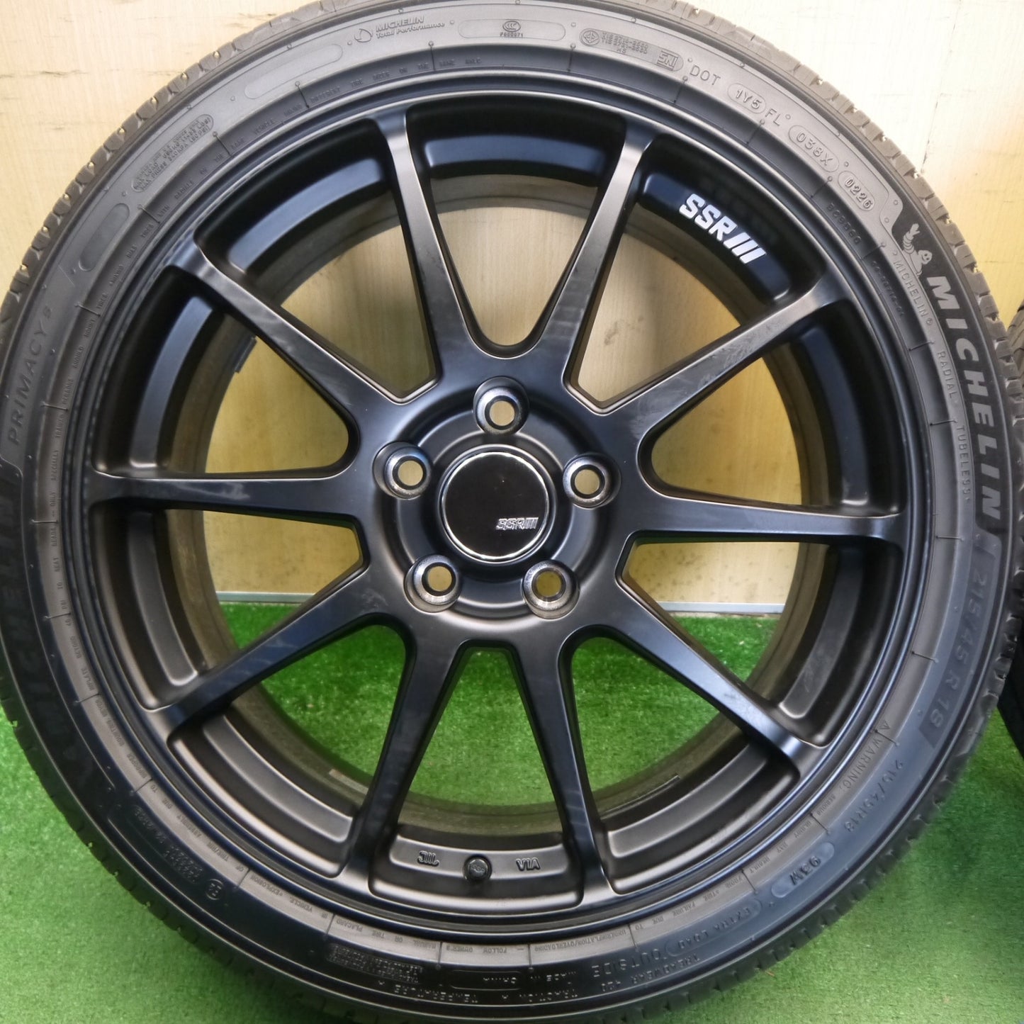 バリ溝！26年！キレイ！9.5分◎SSR GTV02 TANABE 215/45R18 ミシュラン プライマシー5 タナベ 18インチ PCD114.3/5H◎6070805Hノ