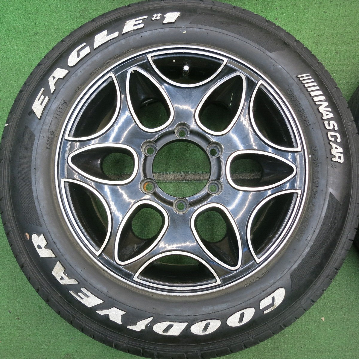 バリ溝！9.5分★ハイエース 等デイトナ ユーロ RS-6 215/65R16C 109/107R グッドイヤー イーグル #1 ナスカー ホワイトレター  PCD139.7/6H★5072004HAノ