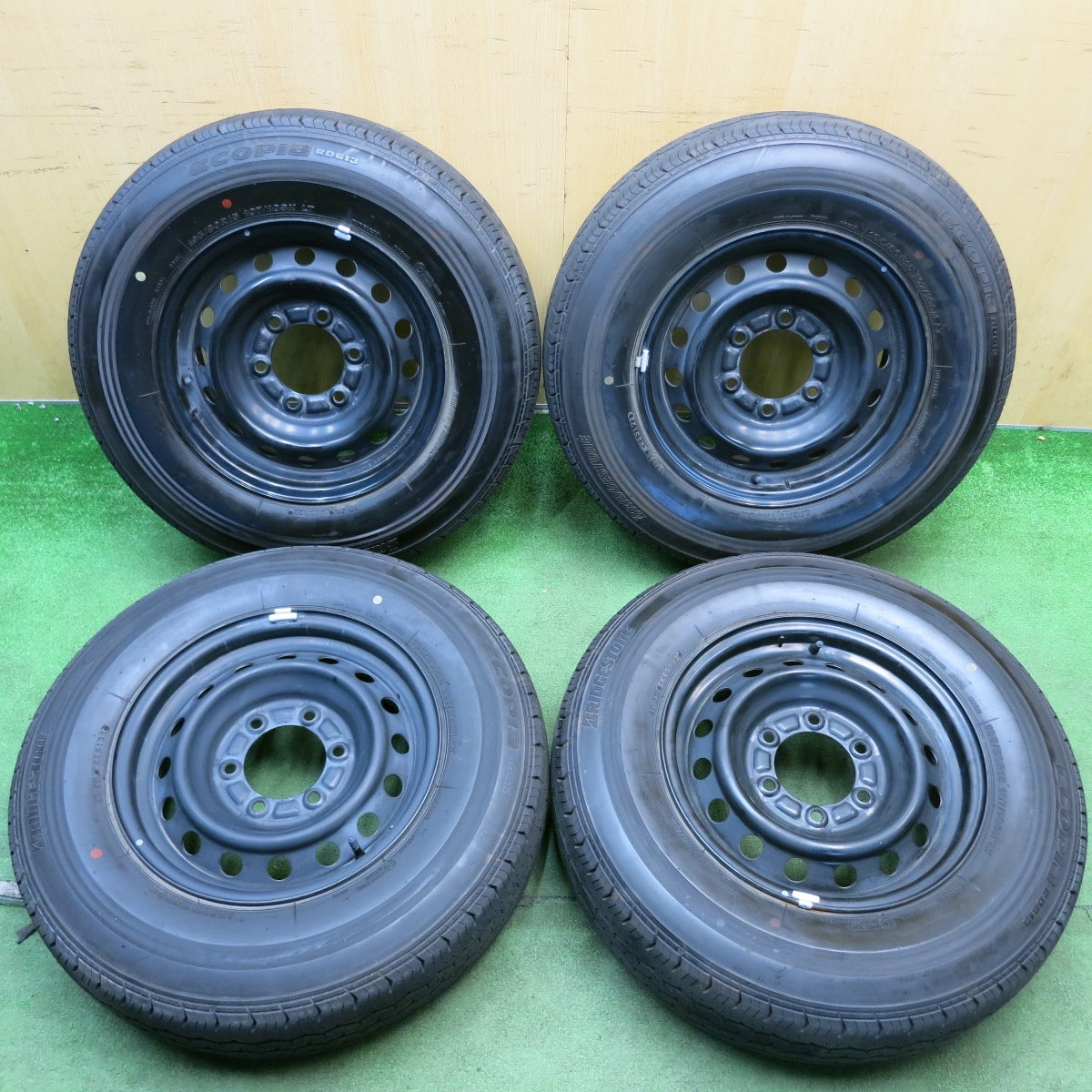 ほぼ未使用！22年◎トヨタ ハイエース 純正 スチール 195/80R15 107/105N ブリヂストン エコピア RD613 15インチ PCD139.7/6H◎6062407HAノ