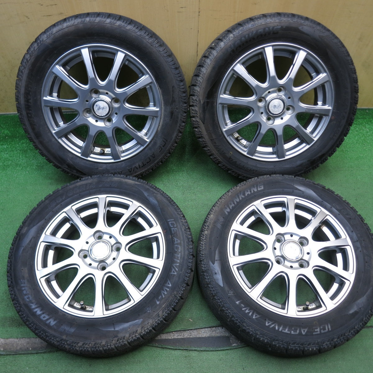 バリ溝！23年！9.5分◎スタッドレス 165/65R14 ナンカン アイスアクティバ AW-1 LAYCEA レイシア 14インチ ハスラー ソリオ 等 PCD100/4H◎6080405AKス