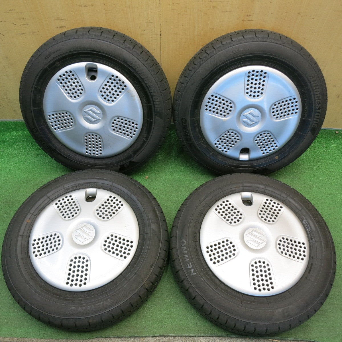ほぼ未使用！26年◎スズキ MF33S MRワゴン 純正 スチール 145/80R13 ブリヂストン NEWNO ニューノ 13インチ PCD100/4H◎6082703HAノ