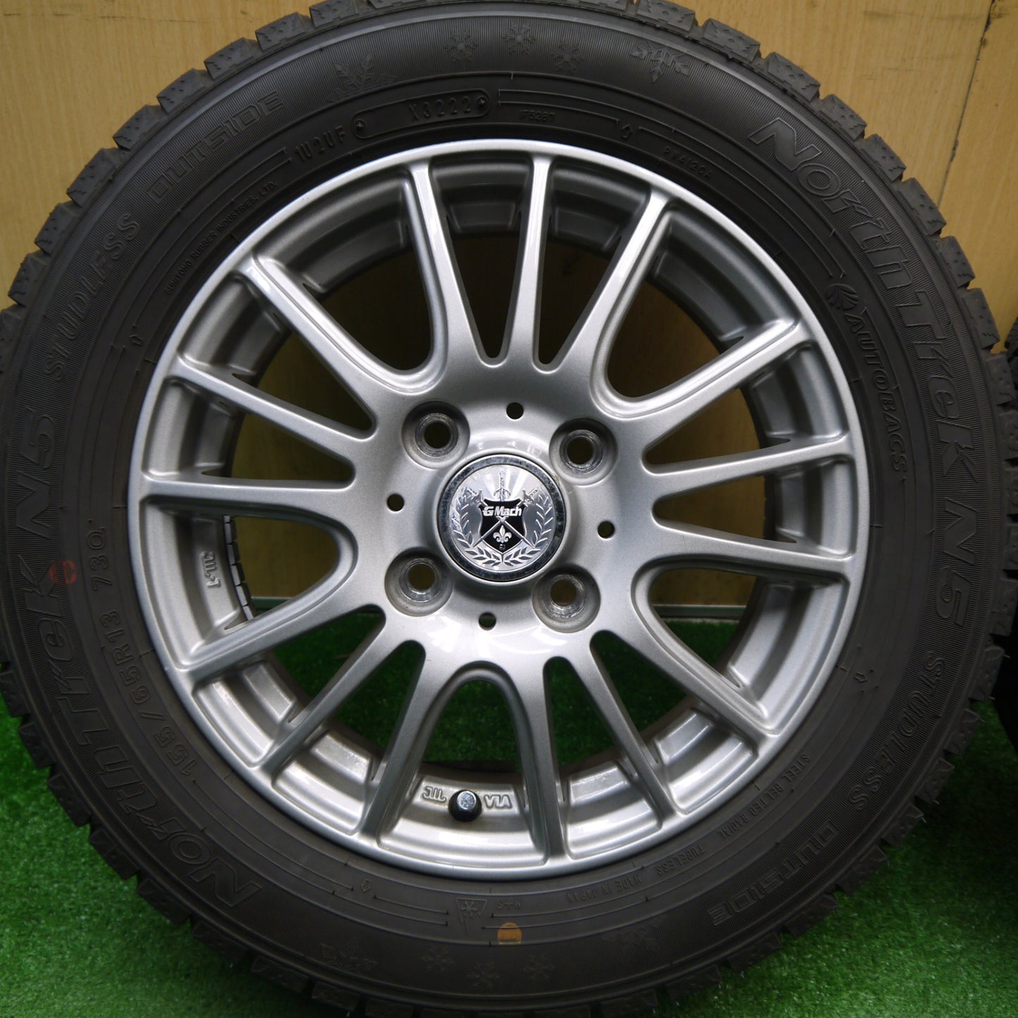 バリ溝！22年！キレイ！9.5分★スタッドレス 155/65R13 オートバックス ノーストレック N5 GMach 13インチ PCD100/4H★6011403Hス