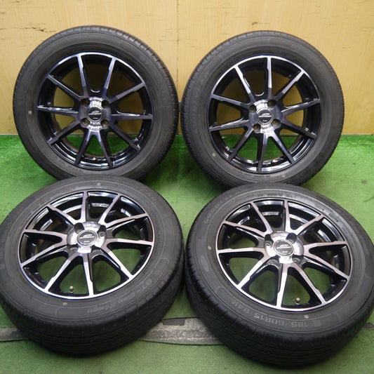 バリ溝！キレイ！9分★185/60R15 グッドイヤー GT-Eco Stage SCHNEIDER シュナイダー 15インチ PCD100/4H★5090805Hノ