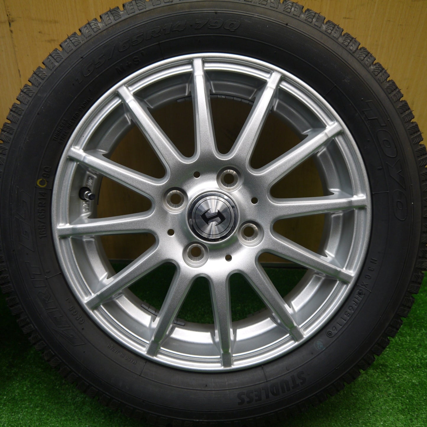 ほぼ未使用！キレイ★スタッドレス 165/65R14 トーヨー ガリット G5 社外 アルミ 14インチ ハスラー ソリオ 等 PCD100/4H★5103101Hス