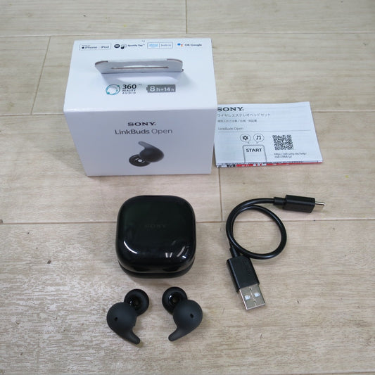 美品☆SONY ソニー ワイヤレス ステレオ ヘッド セット イヤホン LinkBuds Open WF-L910/BZ イヤフォン☆